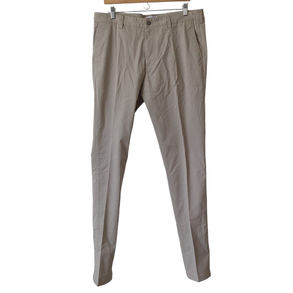 Spoke Mens Pants Build B Heroes Chino‎ Size 36x36 Flat Front Tan Khaki Beige EUC